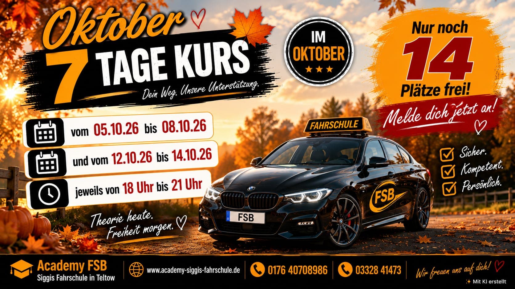 7 Tage Kurs im Oktober 2026