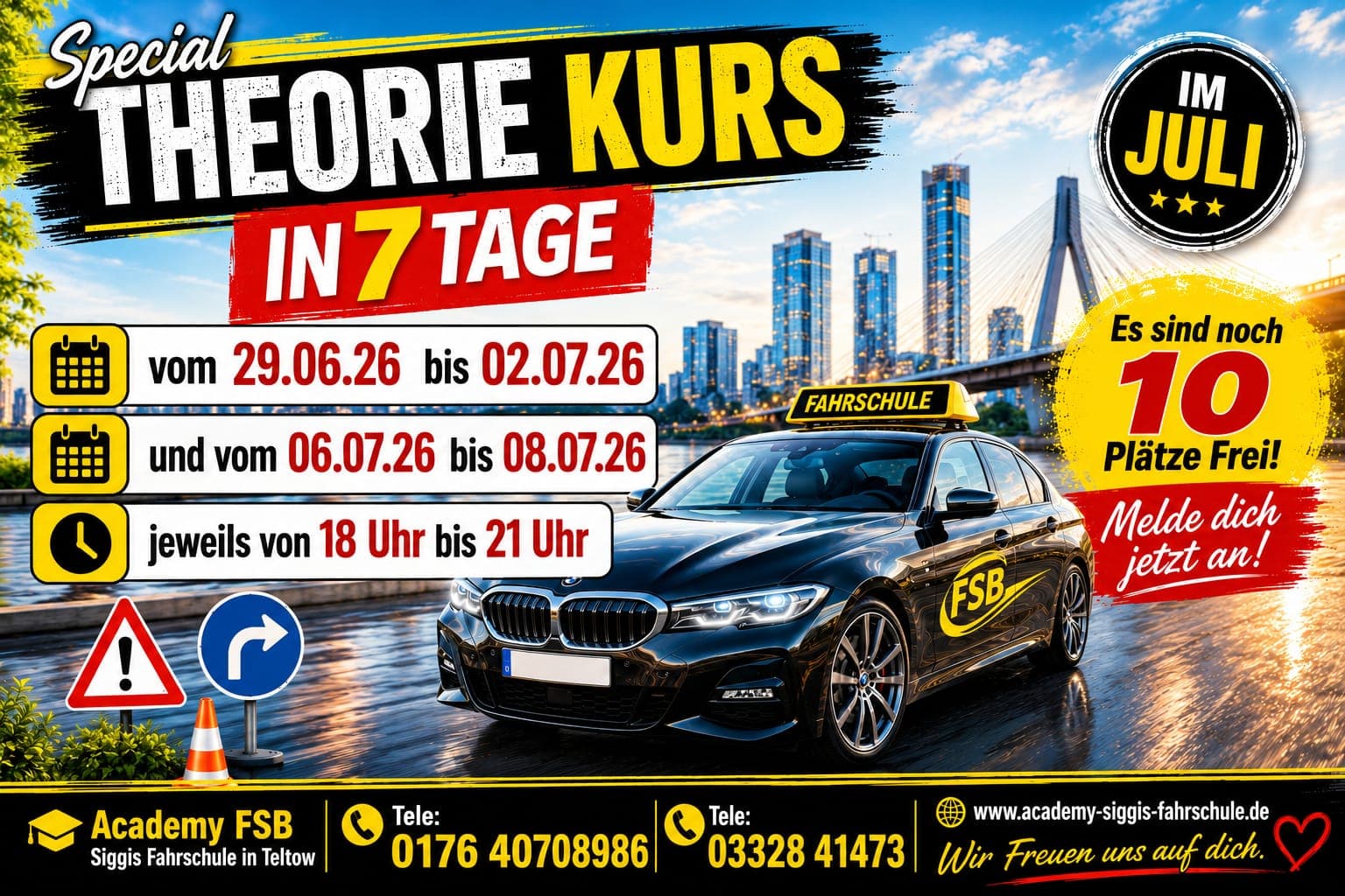 Theorie in 7 Tagen vom 29.06. - 08.07.2026 ab 18 Uhr